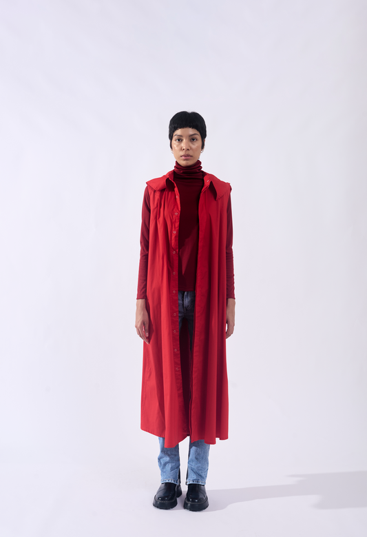 ABRIGO / VESTIDO CON CAPOTA ROJO #1